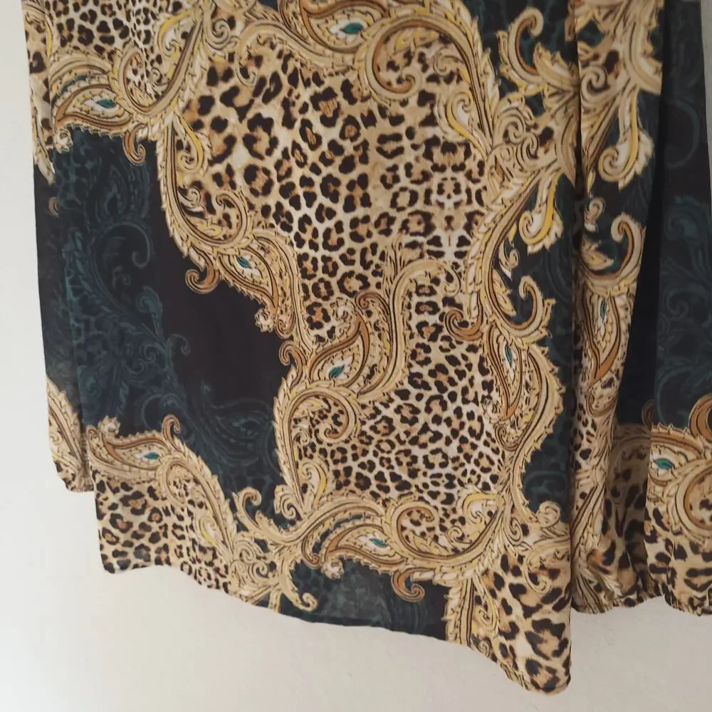 Chicos Womens Blouse Chicos 1 Standard Size 8 Leopard Print Sheer Lightweight - Picture 12 of 12